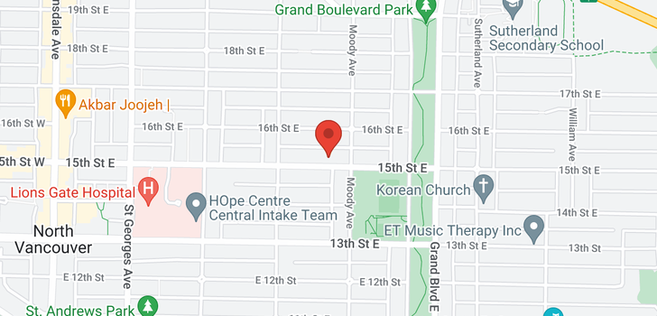 map of 448 E 15TH STREET